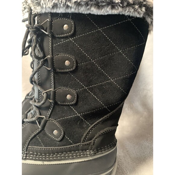 Khombu Winter Boots Womens 9 M Black Ellie Suede Faux Fur -20 Degrees Rated Cozy - Picture 5 of 16